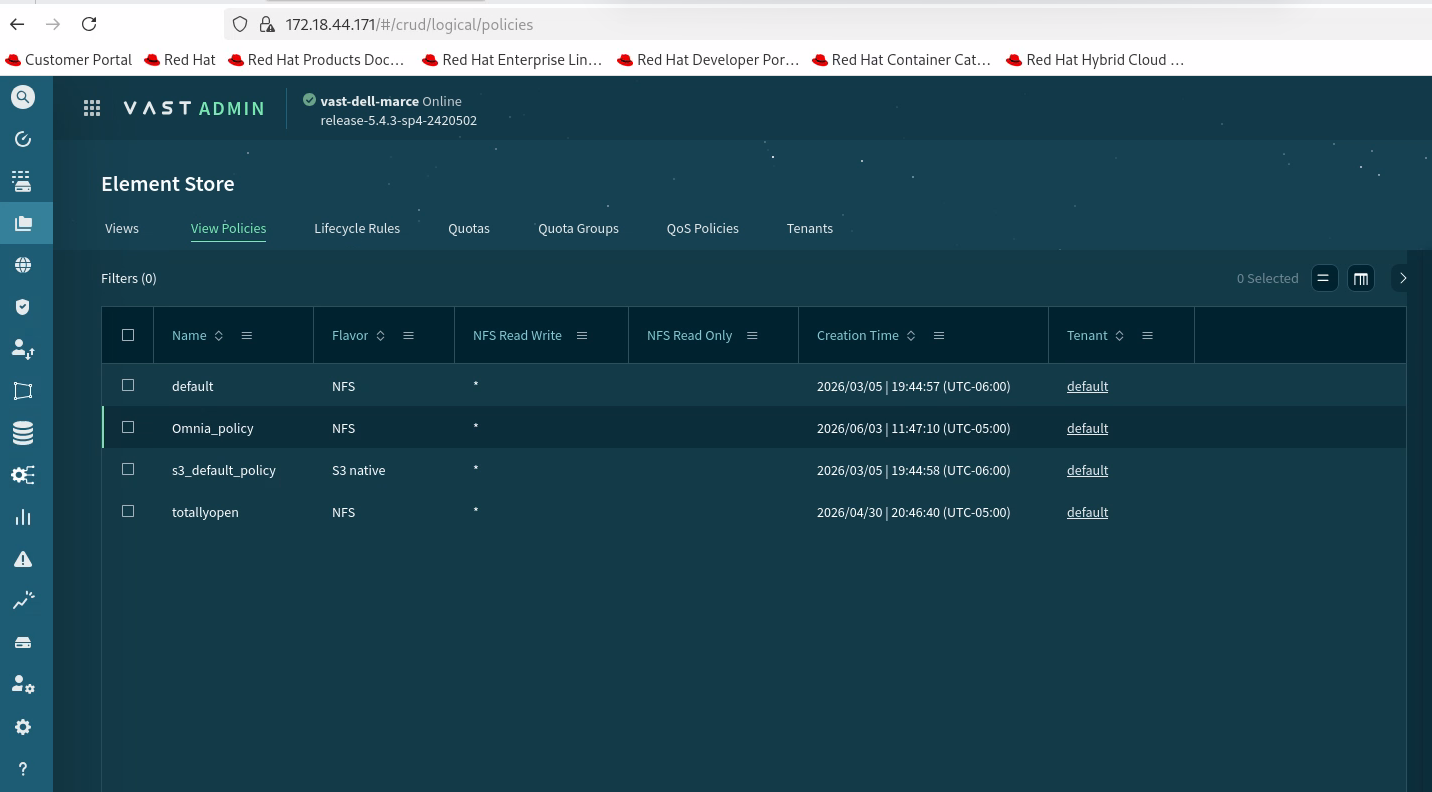 VAST Policy Configuration