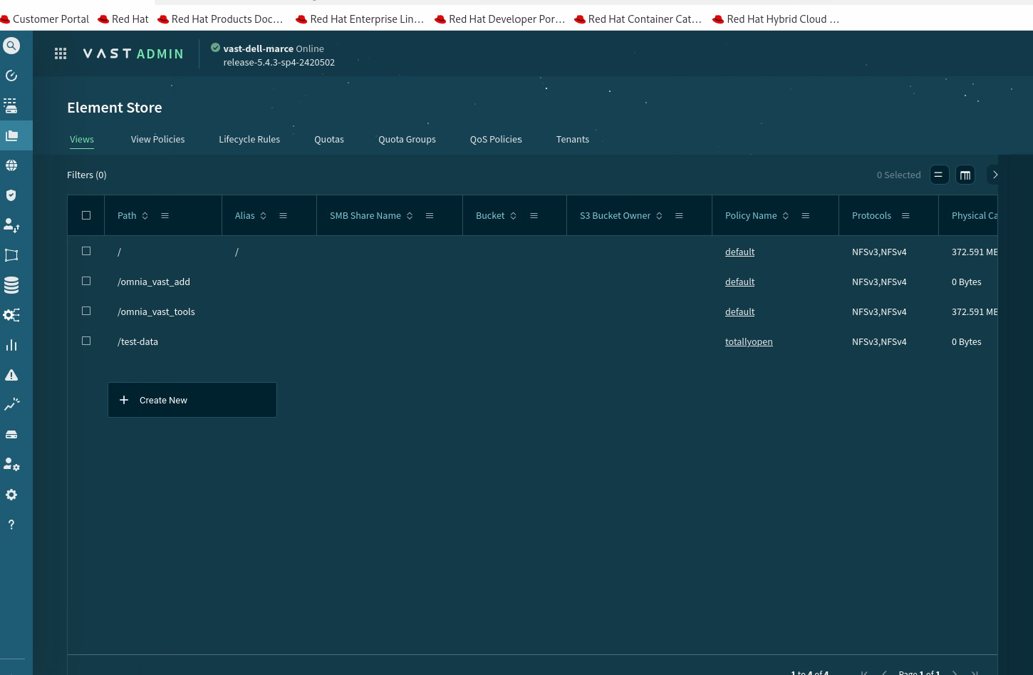 VAST Create Option