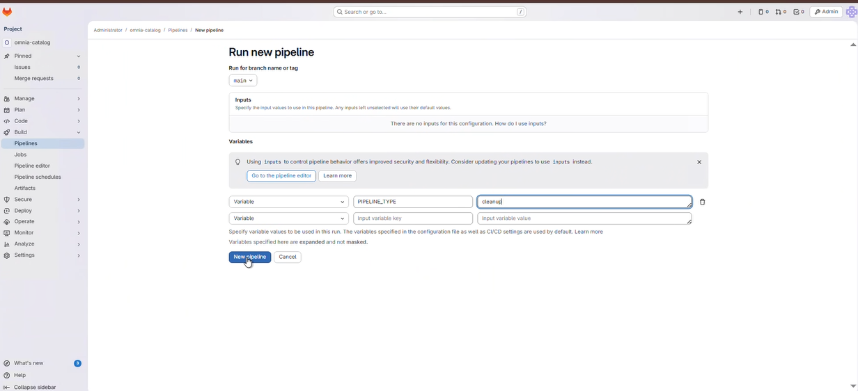 GitLab Clean Pipeline Variable